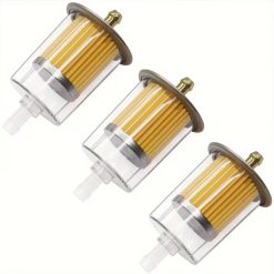 3 Pcs Universal Inline Fuel Filter Set for 3/8 Inch Tubing