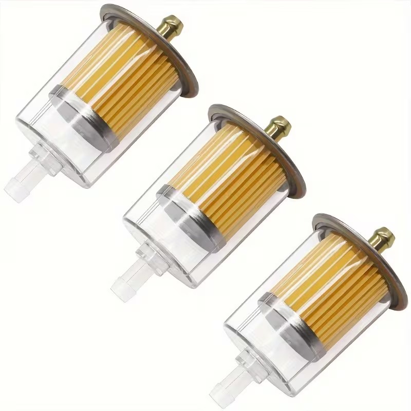 3 Pcs Universal Inline Fuel Filter Set for 3/8 Inch Tubing